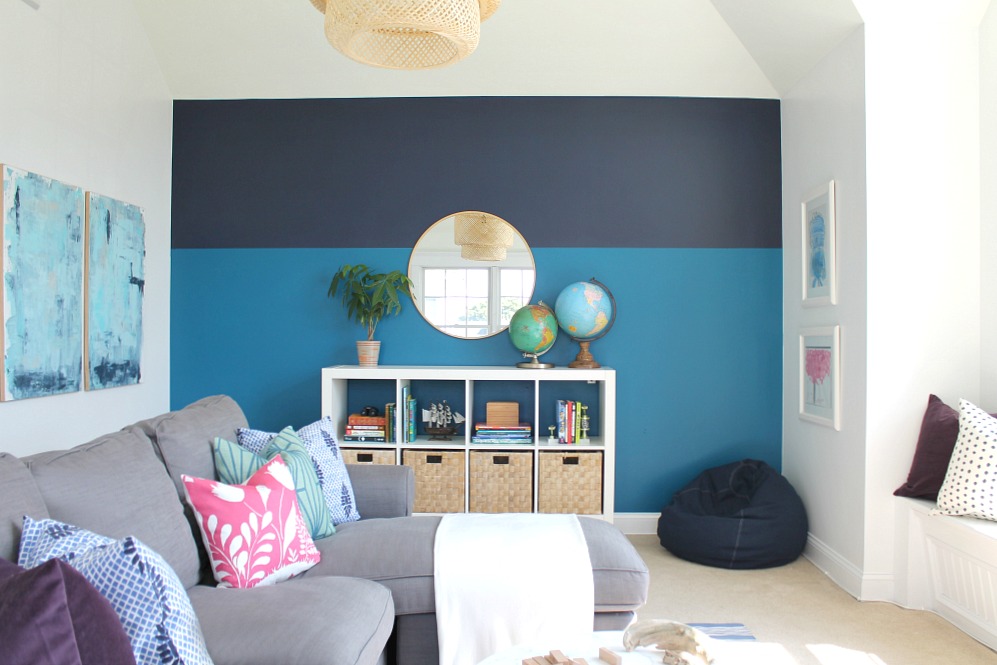 Sherwin-Williams Color of the Year, Playroom Makeover + Modern Color Blocked Wall With Sherwin-Williams