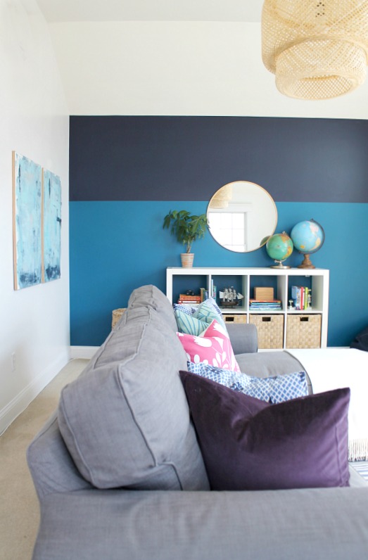 Sherwin-Williams Color of the Year, Playroom Makeover + Modern Color Blocked Wall With Sherwin-Williams