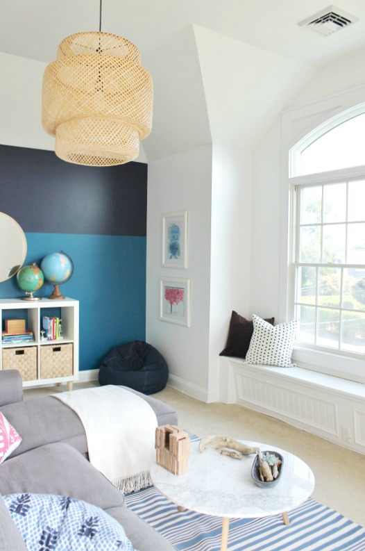 Sherwin-Williams Color of the Year, Playroom Makeover + Modern Color Blocked Wall With Sherwin-Williams