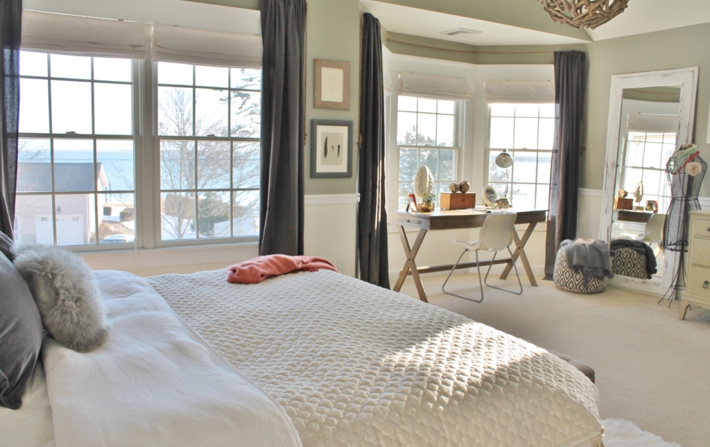 Master Bedroom Window Makeover-Bringing the outside in with natural shades from LEVOLOR-Island Breeze