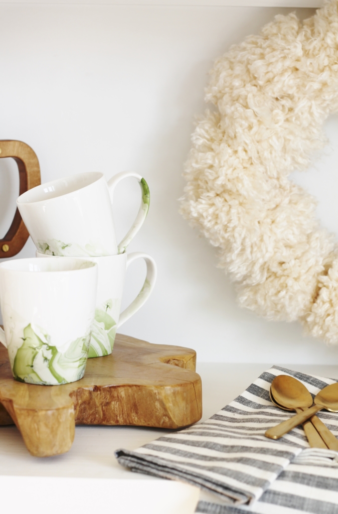 DIY Marbelized Mugs + My Rachael Ray Air Date