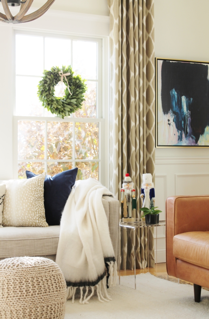 Navy + Blush Christmas Family Room Tour - City Farmhouse by Jennifer O'Brien