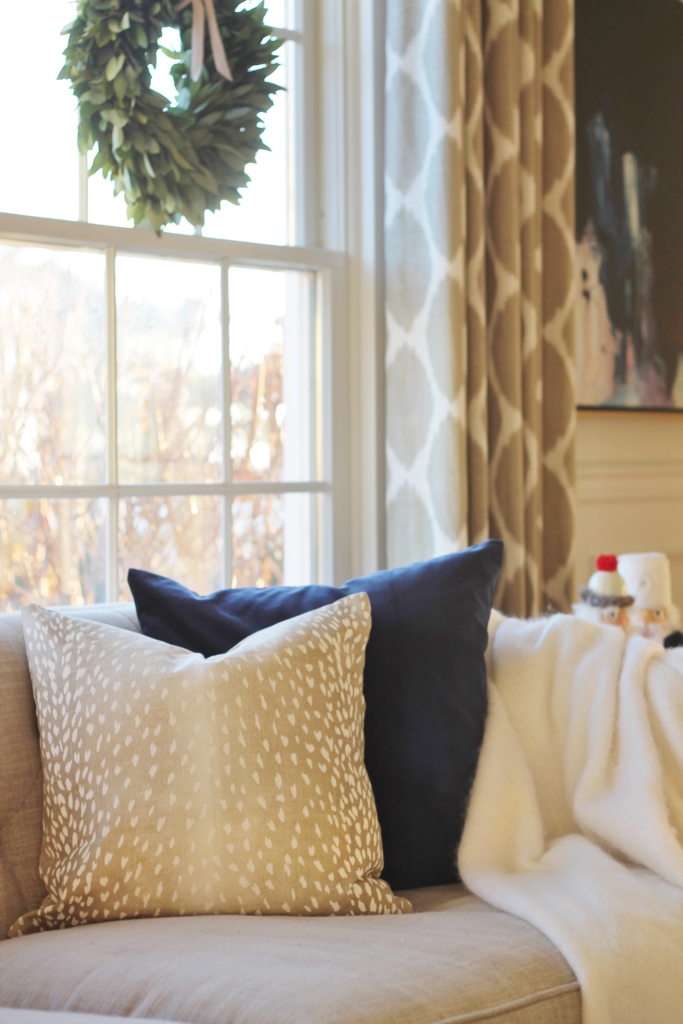 Navy + Blush Christmas Family Room Tour-City Farmhouse