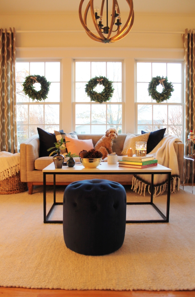 Navy + Blush Christmas Family Room Tour-City Farmhouse