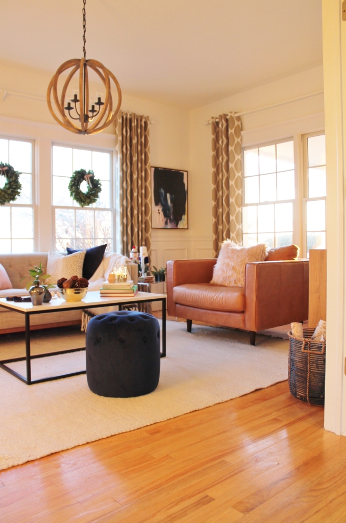 Navy + Blush Christmas Family Room Tour-City Farmhouse