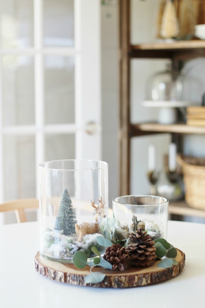 Simple Woodland Inspired Holiday Terrarium Tablescape-City Farmhouse