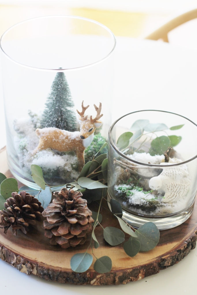 Simple Woodland Inspired Holiday Terrarium Tablescape-City Farmhouse