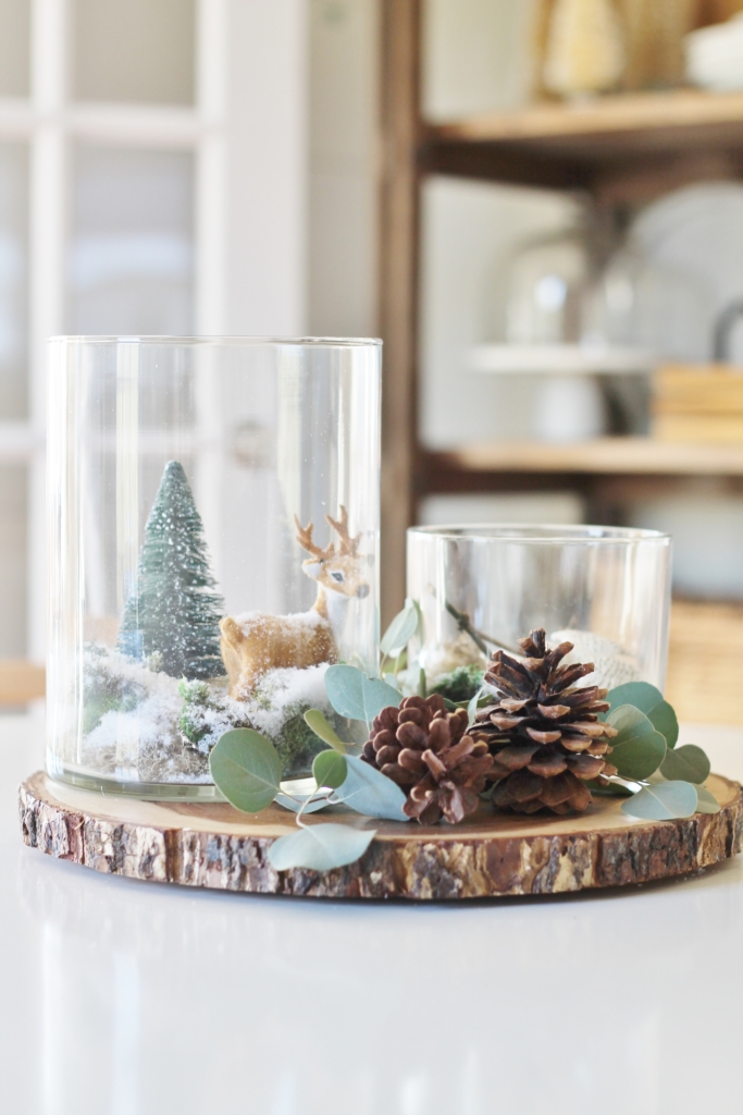 Simple Woodland Inspired Holiday Terrarium Tablescape-City Farmhouse