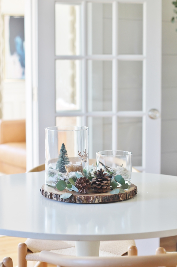 Simple Woodland Inspired Holiday Terrarium Tablescape-City Farmhouse