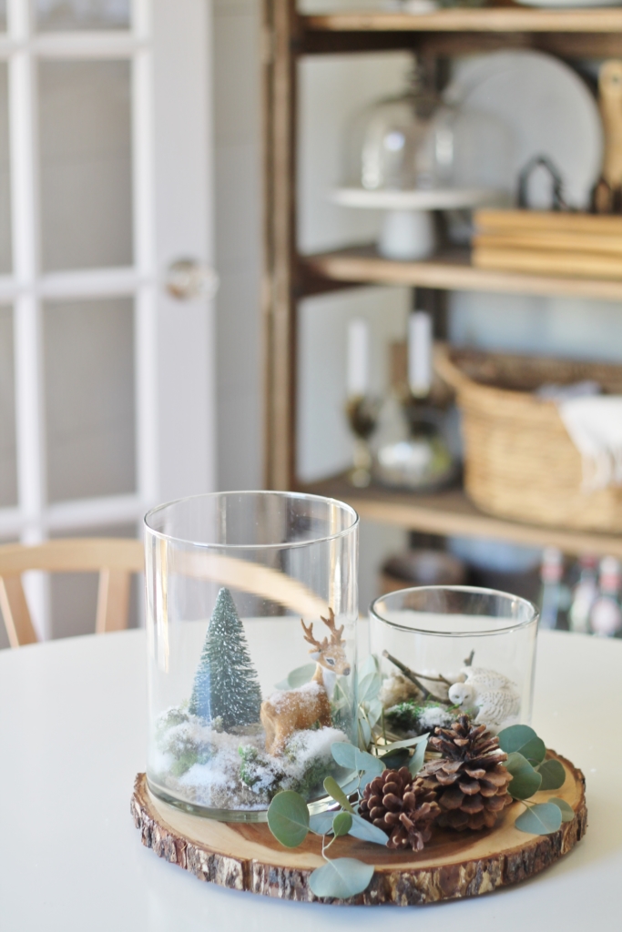 Simple Woodland Inspired Holiday Terrarium Tablescape-City Farmhouse