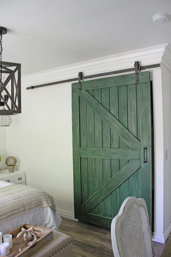 Green DIY Barn Door:Honey Comb Home