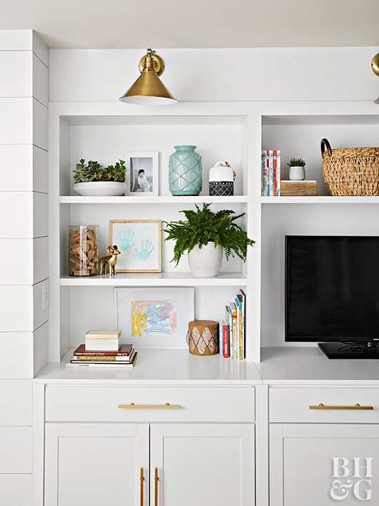 Bhg Makeover Diy Custom Built In Wall Unit City Farmhouse