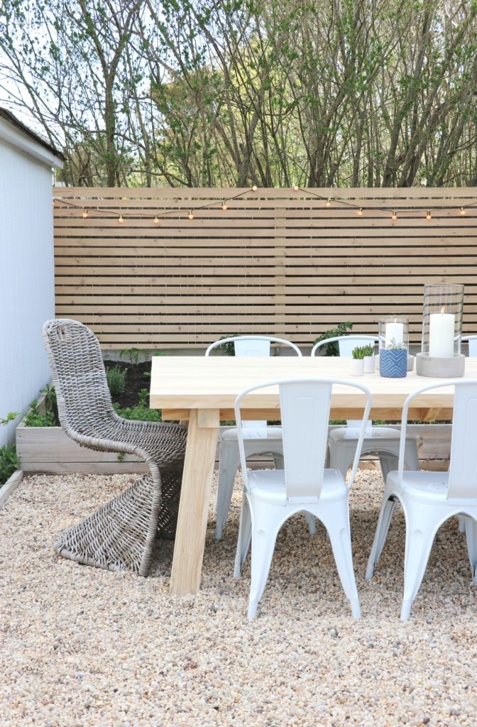 Modern Wood Slatted Outdoor Privacy Screen: Details On How To Build