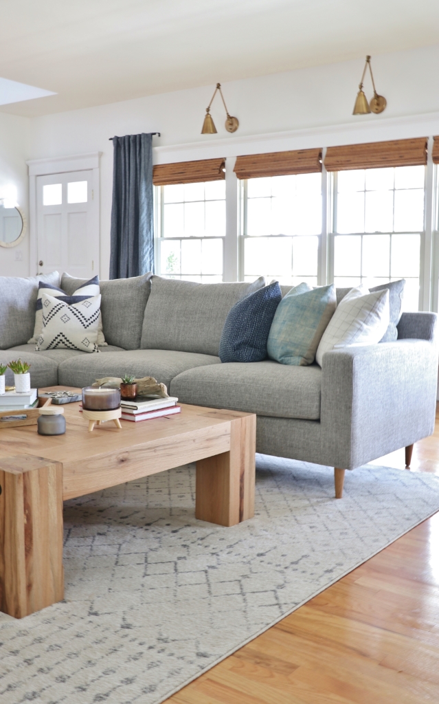 My New Sloan Sectional Finally Revealed from Interior Define. Pebble Weave in Dove.