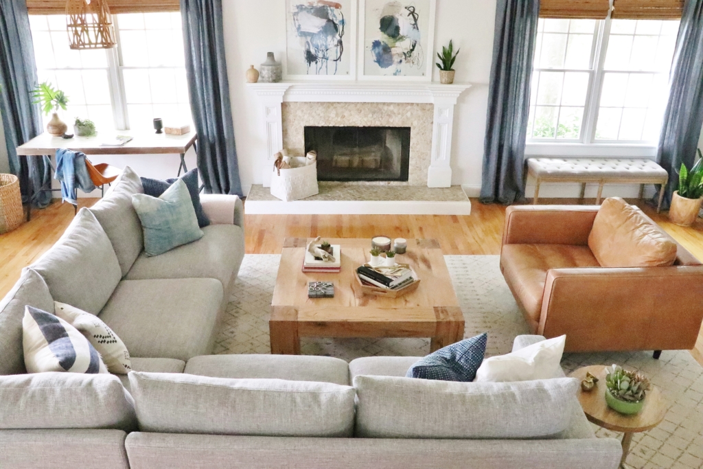 My New Sloan Sectional Finally Revealed from Interior Define. Pebble Weave in Dove.