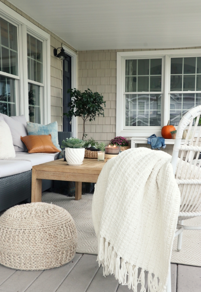 Natural + Neutral Fall Porch With Cozy Textures