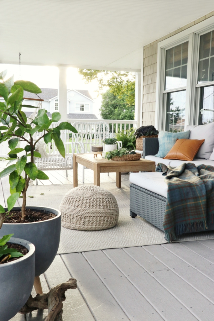 Natural + Neutral Fall Porch With Cozy Textures