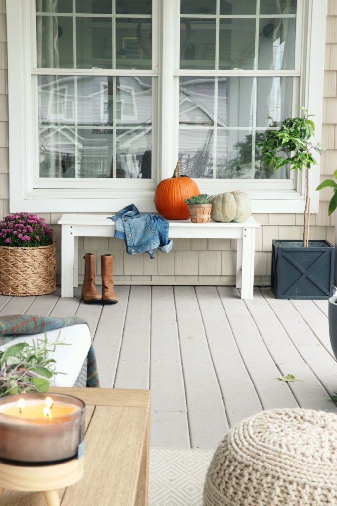 Natural + Neutral Fall Porch With Cozy Textures