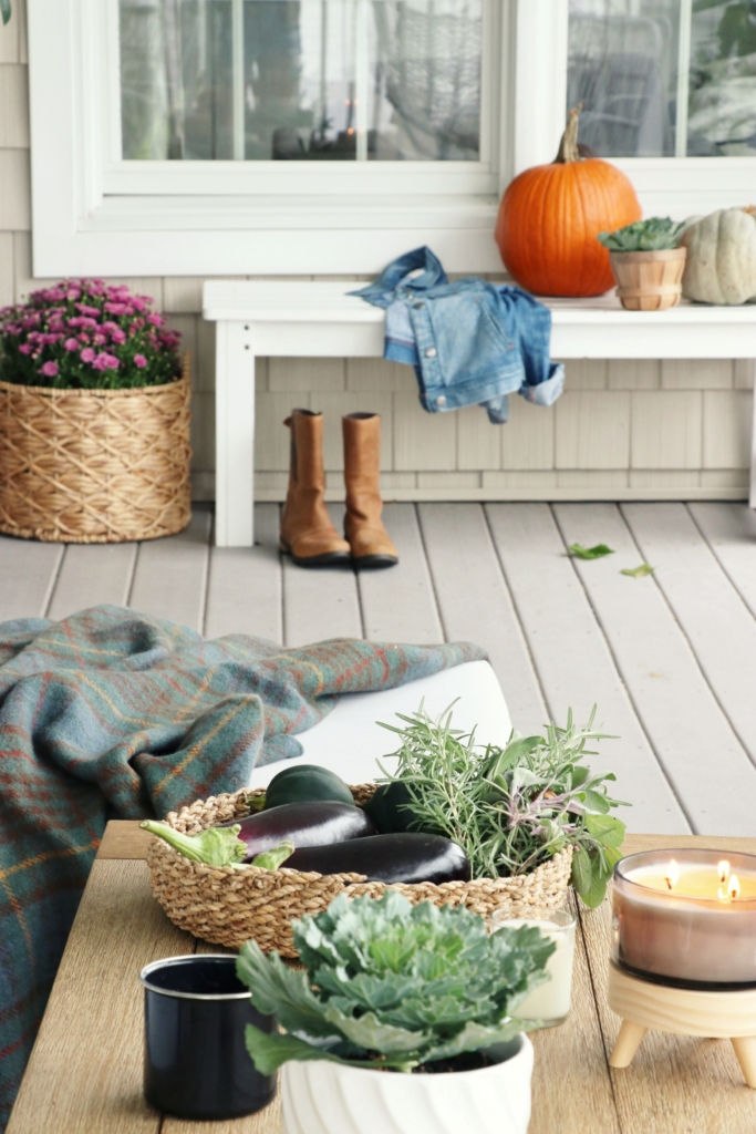 Natural + Neutral Fall Porch With Cozy Textures