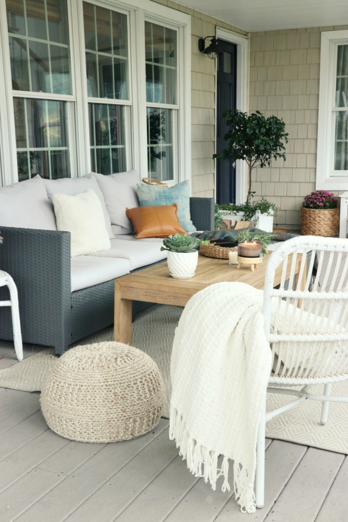 Natural + Neutral Fall Porch With Cozy Textures