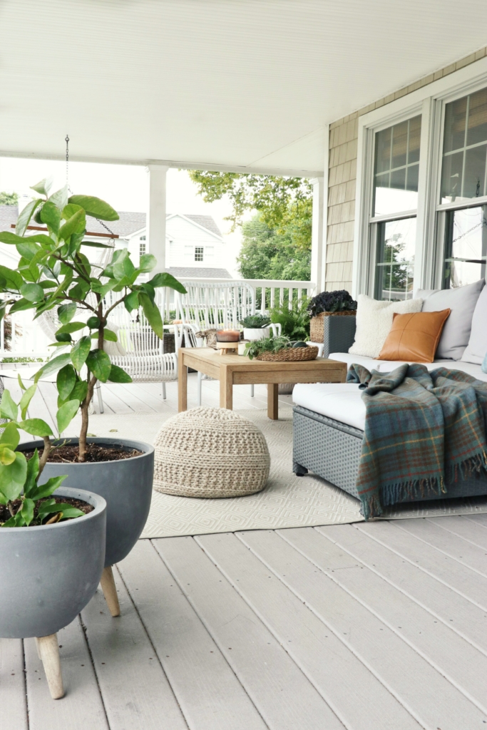 Natural + Neutral Fall Porch With Cozy Textures