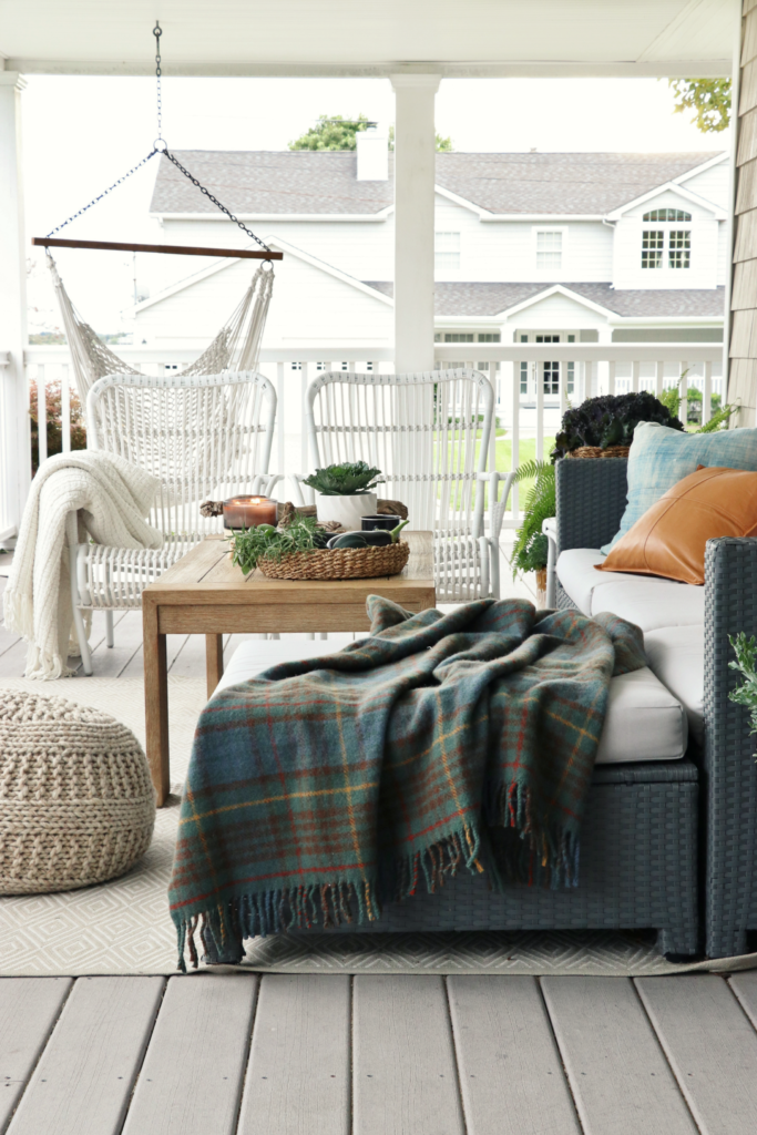 Natural + Neutral Fall Porch With Cozy Textures