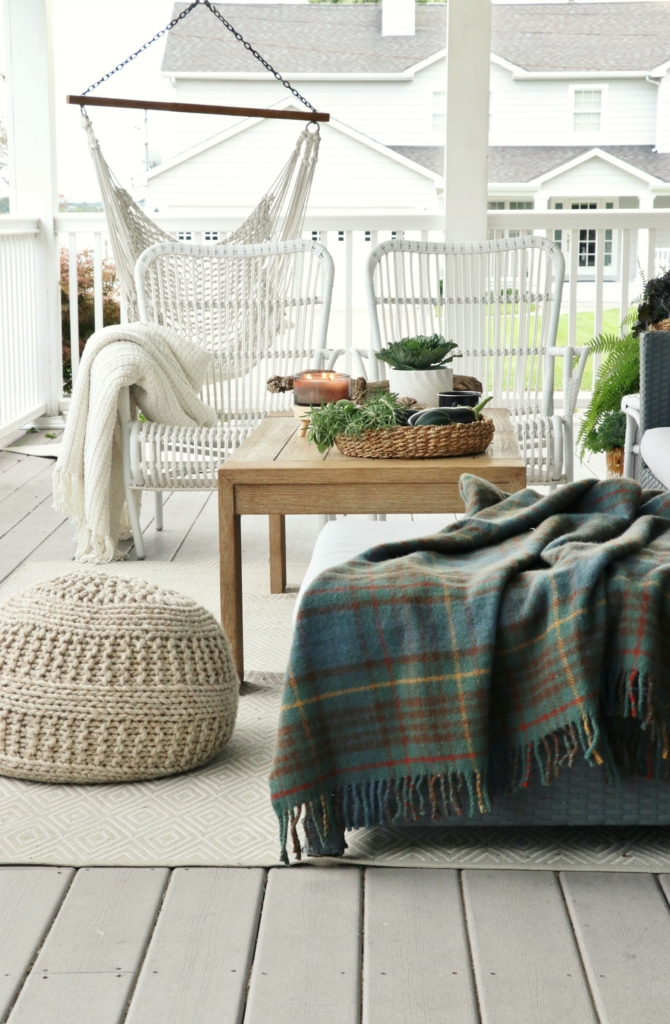 Natural + Neutral Fall Porch With Cozy Textures