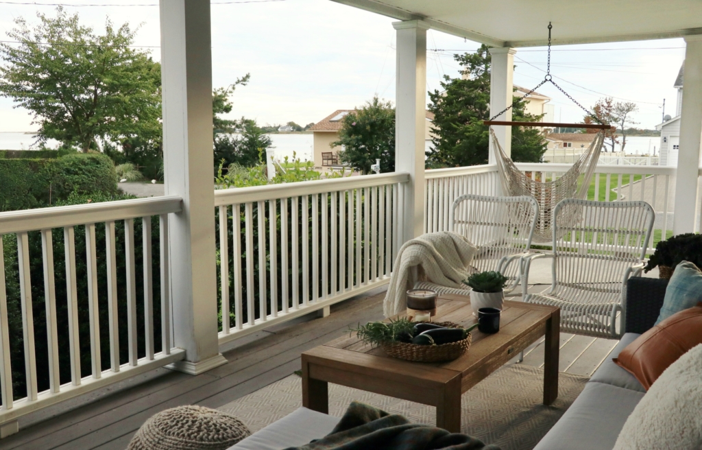 Natural + Neutral Fall Porch With Cozy Textures