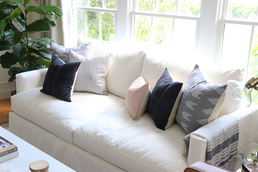 White Modern Slip-covered White Sofa