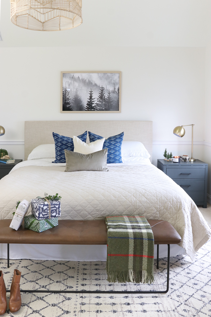 Navy + Green Holiday Bedroom-Seasons Of Home
