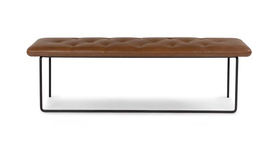 Level Bench Tan Article. Leather Bench