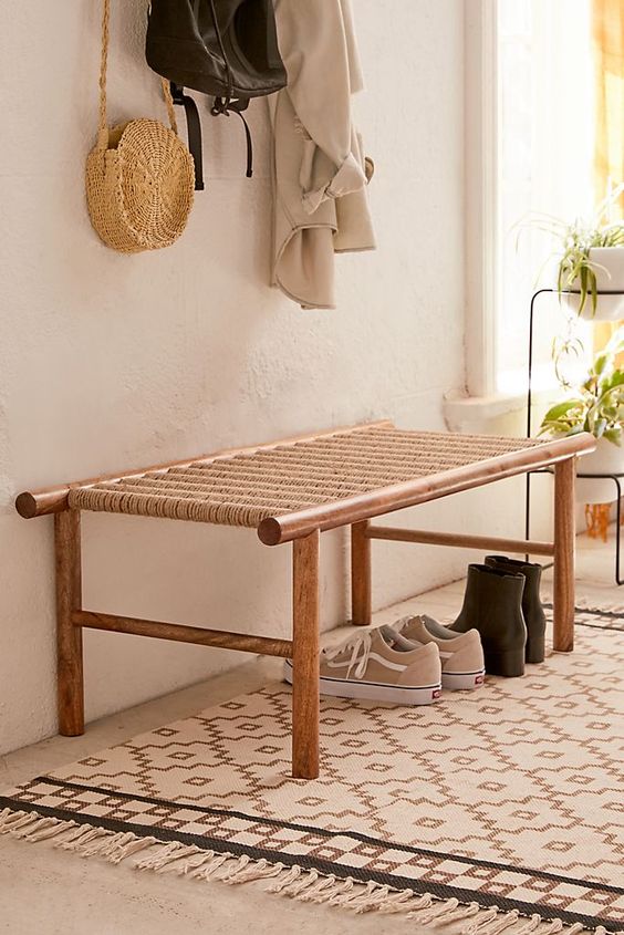 Urban Outfitter Woven Wood Bench