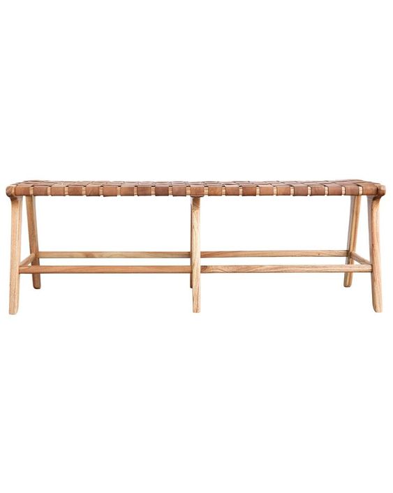 Jayson Home Woven Leather Bench