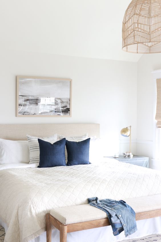 White Dove City Farmhouse Master Bedroom