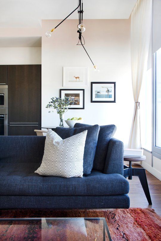 20 Livable Home Design Trends of 2020-Apartment Therapy-Denim Blue Sofa