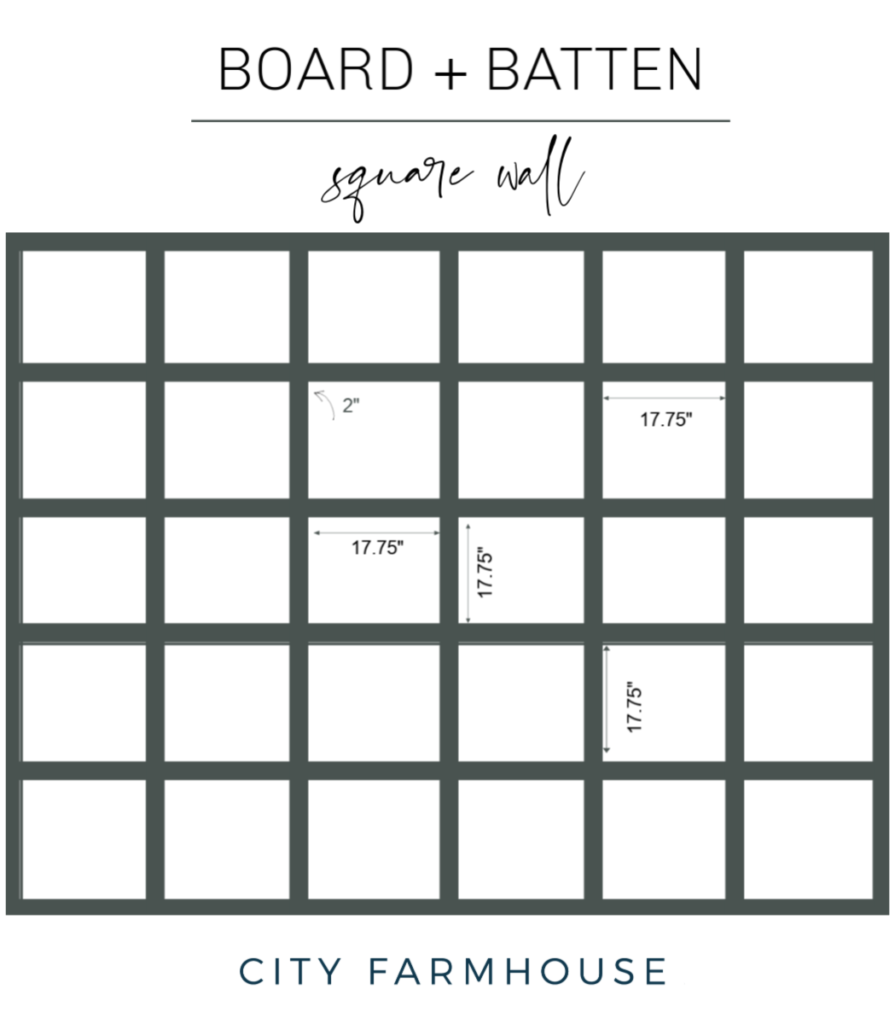 Batten Board Square Grid Wall-City Farmhouse