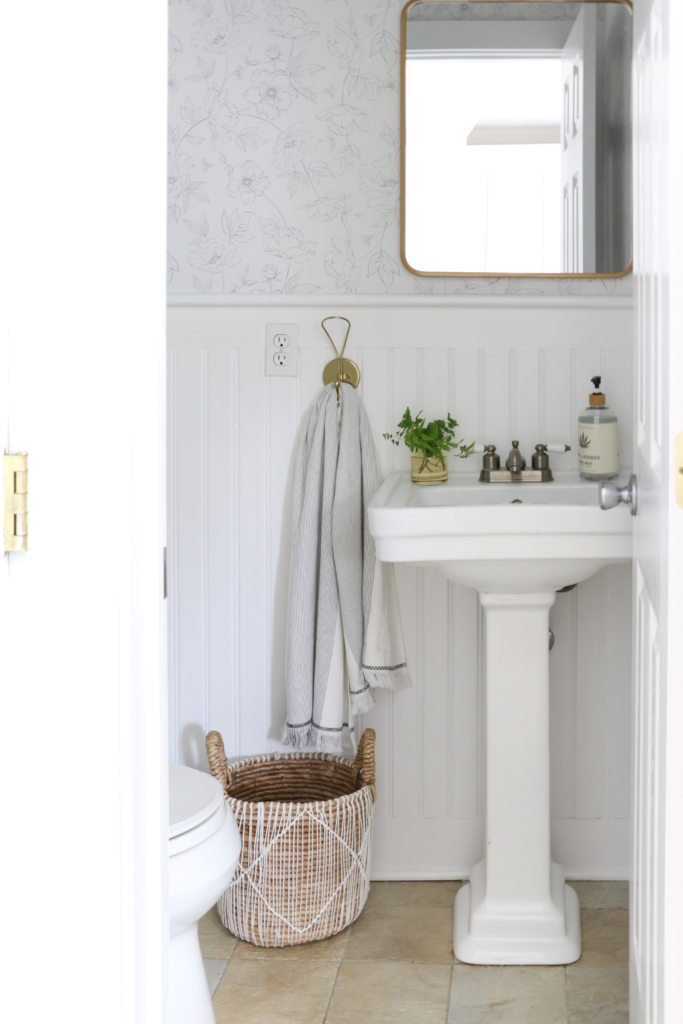 Botanical Bathroom Makeover + The Best Removable Wallpaper-Livettes