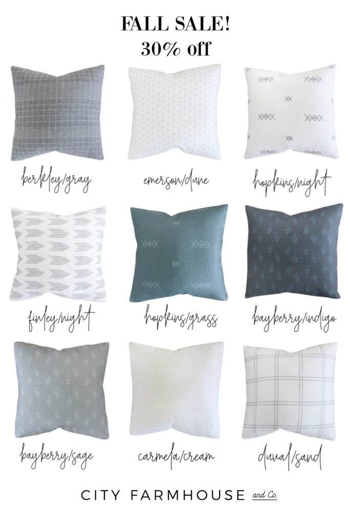 City Farmhouse + Co. Fall Sale-Our Biggest Pillow Sale Yet! Entire Collection 30% off from 9/22-9/29. Use FALLSALE30 at Checkout.