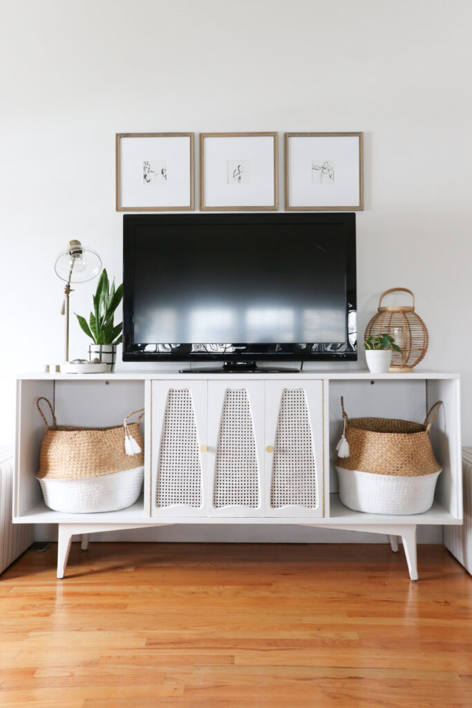 Cane Media Console Makeover- How I Saved Big On This Trend