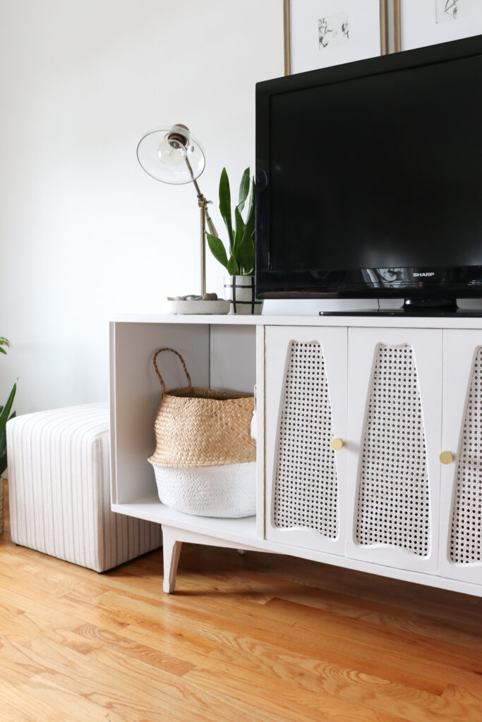 Cane Media Console Makeover- How I Saved Big On This Trend