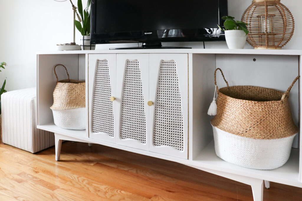 Cane Media Console Makeover- How I Saved Big On This Trend