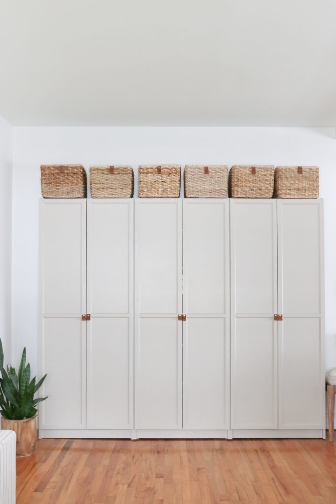 DIY Leather Cabinet Pulls + Billy Bookcase Hack