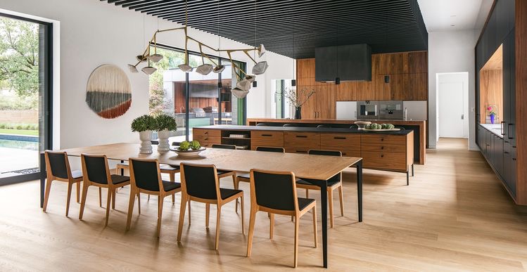 Carlisle Wide Plank Floors. Custom White Oak Hardwood Flooring in a Minimalist Dallas Residence.