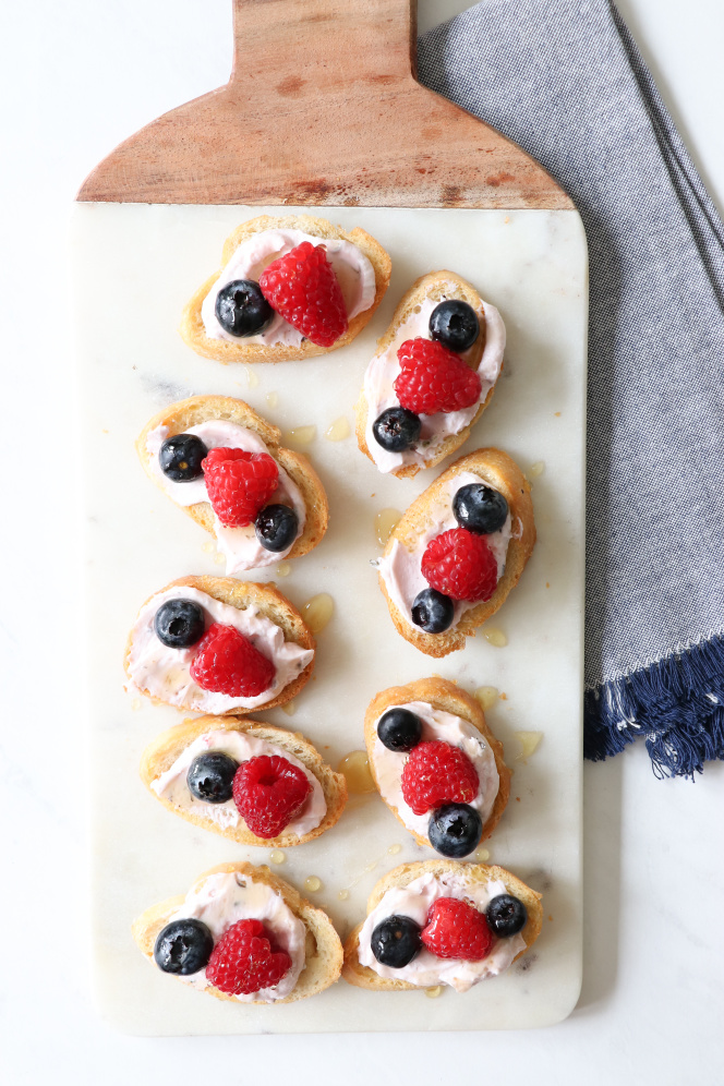 Lavender Goat Cheese Berry Bruschetta