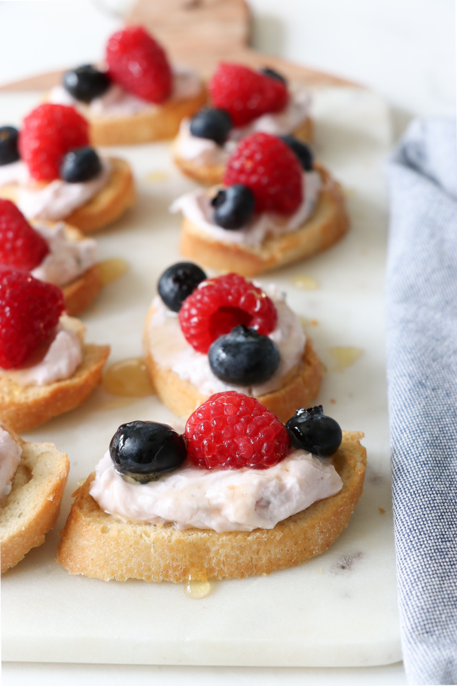 Lavender Goat Cheese Berry Bruschetta