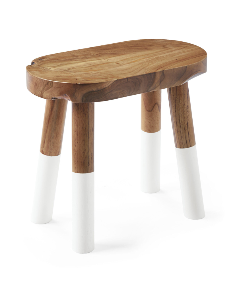 Dip-Dyed Oval Stool White. Serena & Lily