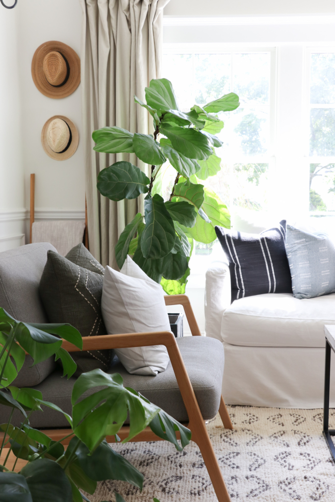 Cozy Fall Den + DIY Concrete Coffee Table. Simple how to make your own stone/plaster mixture. Cozy touches from Target.