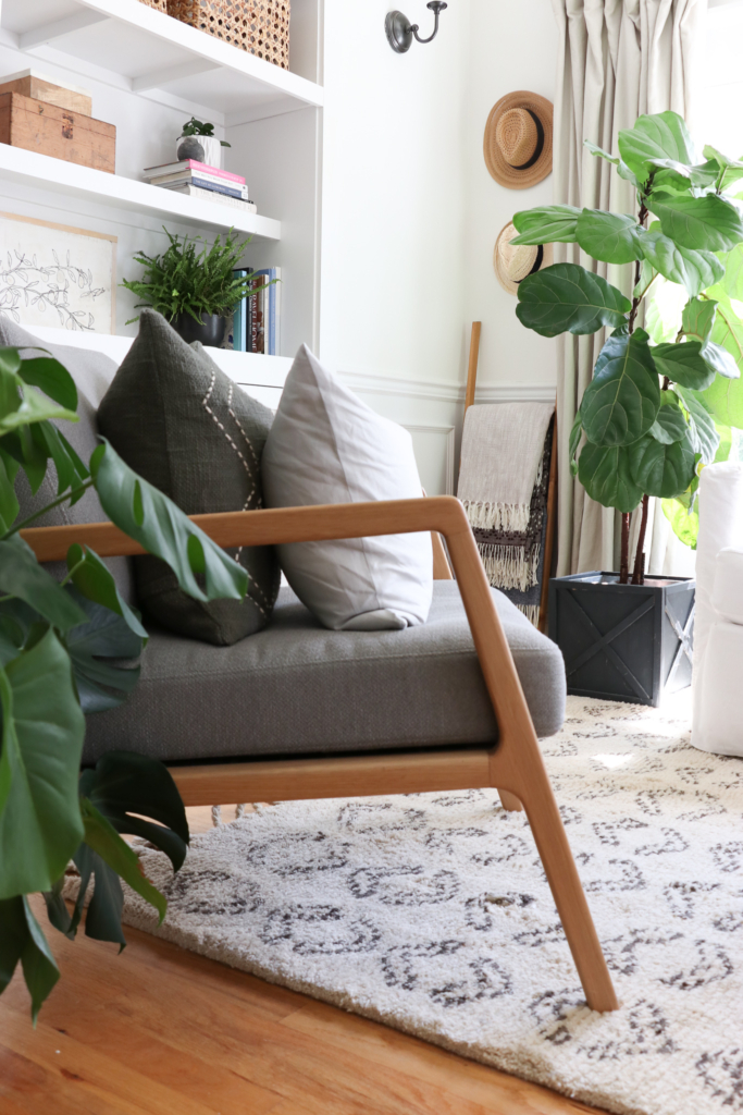 Cozy Fall Den + DIY Concrete Coffee Table. Simple how to make your own stone/plaster mixture. Cozy touches from Target.