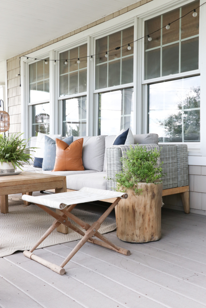 Cozy fall farmhouse porch. Seasons of Home Cozy Fall Tour 