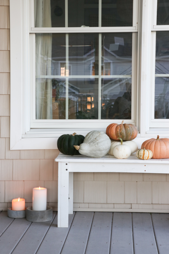 Cozy fall farmhouse porch. Seasons of Home Cozy Fall Tour 